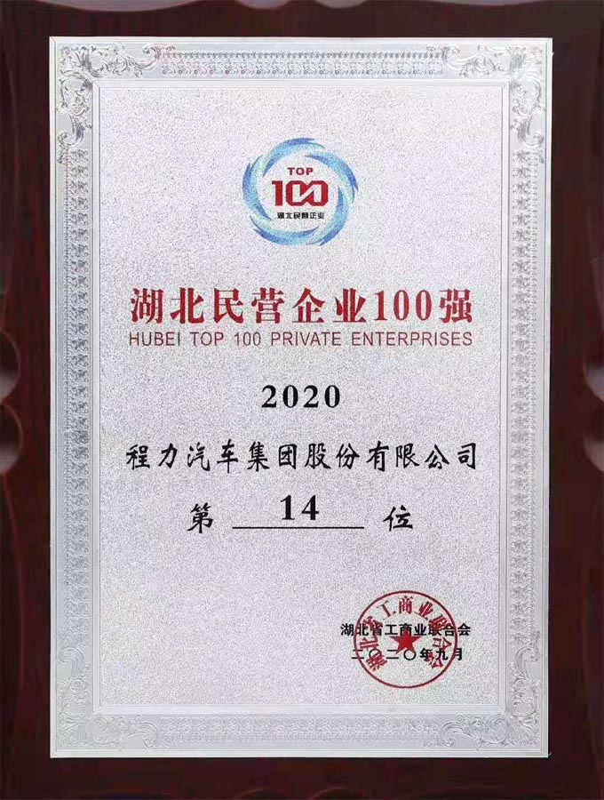 湖北省民營(yíng)企業(yè)100強(qiáng)第19位